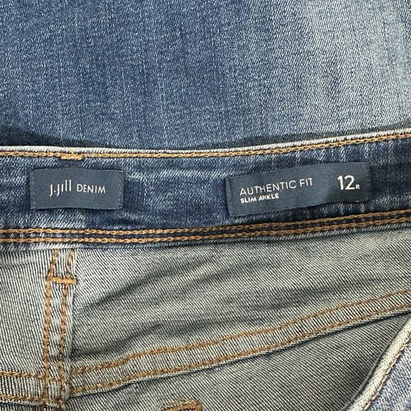 J. Jill Authentic Fit Slim Ankle Jeans Womens 12R Medium Wash Mid Rise Stretch - Picture 5 of 7